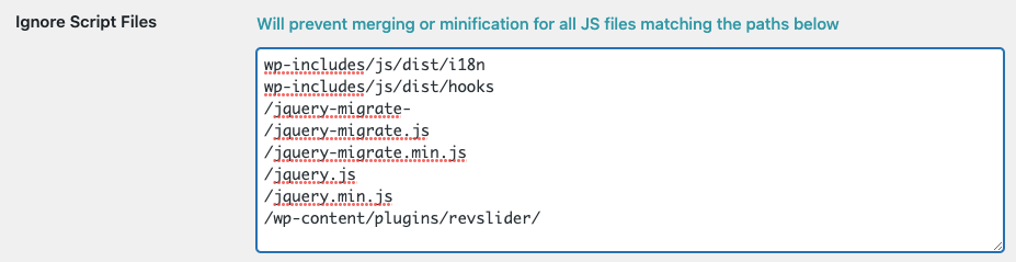 Fig. 7. Manage JS files. Slider Revolution case.