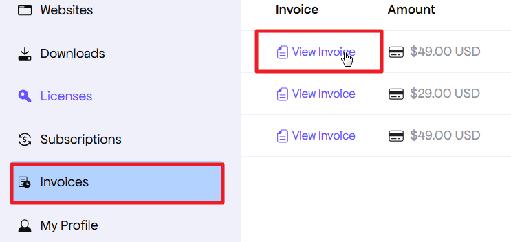 Fig. 2. Download new invoice.